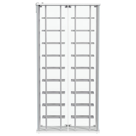 Montara Chrome Tempered Glass Wine Storage Display Curio Cabinet with LED Lighting from Coaster - Luna Furniture