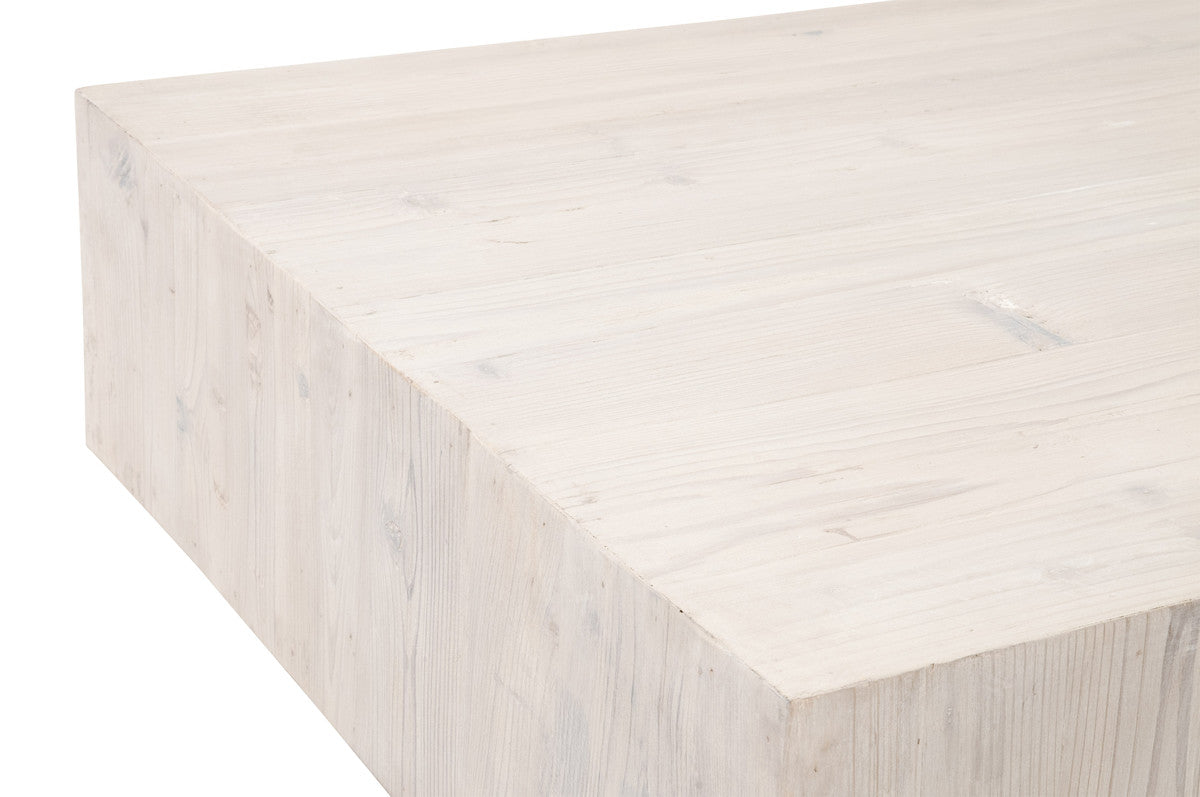 Montauk Coffee Table in White Wash Pine from Essentials For Living - Luna Furniture