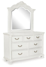 Montelaine Antique White Dresser and Mirror from Ashley - Luna Furniture