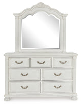 Montelaine Antique White Dresser and Mirror from Ashley - Luna Furniture