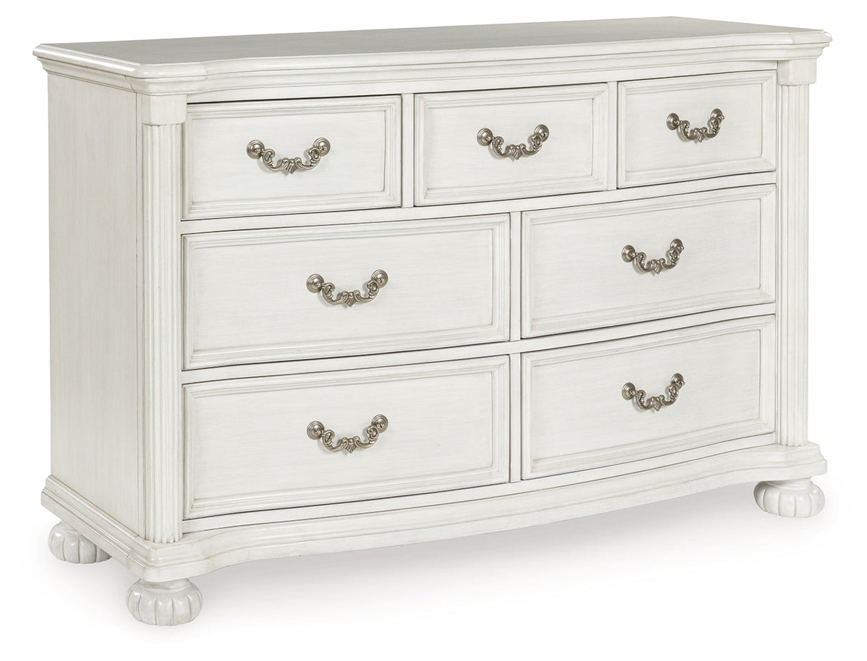 Montelaine Antique White Upholstered Panel Bedroom Set from Ashley - Luna Furniture