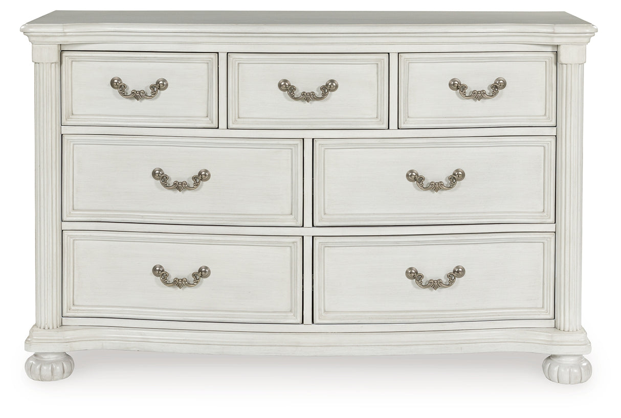 Montelaine Antique White Upholstered Panel Bedroom Set from Ashley - Luna Furniture