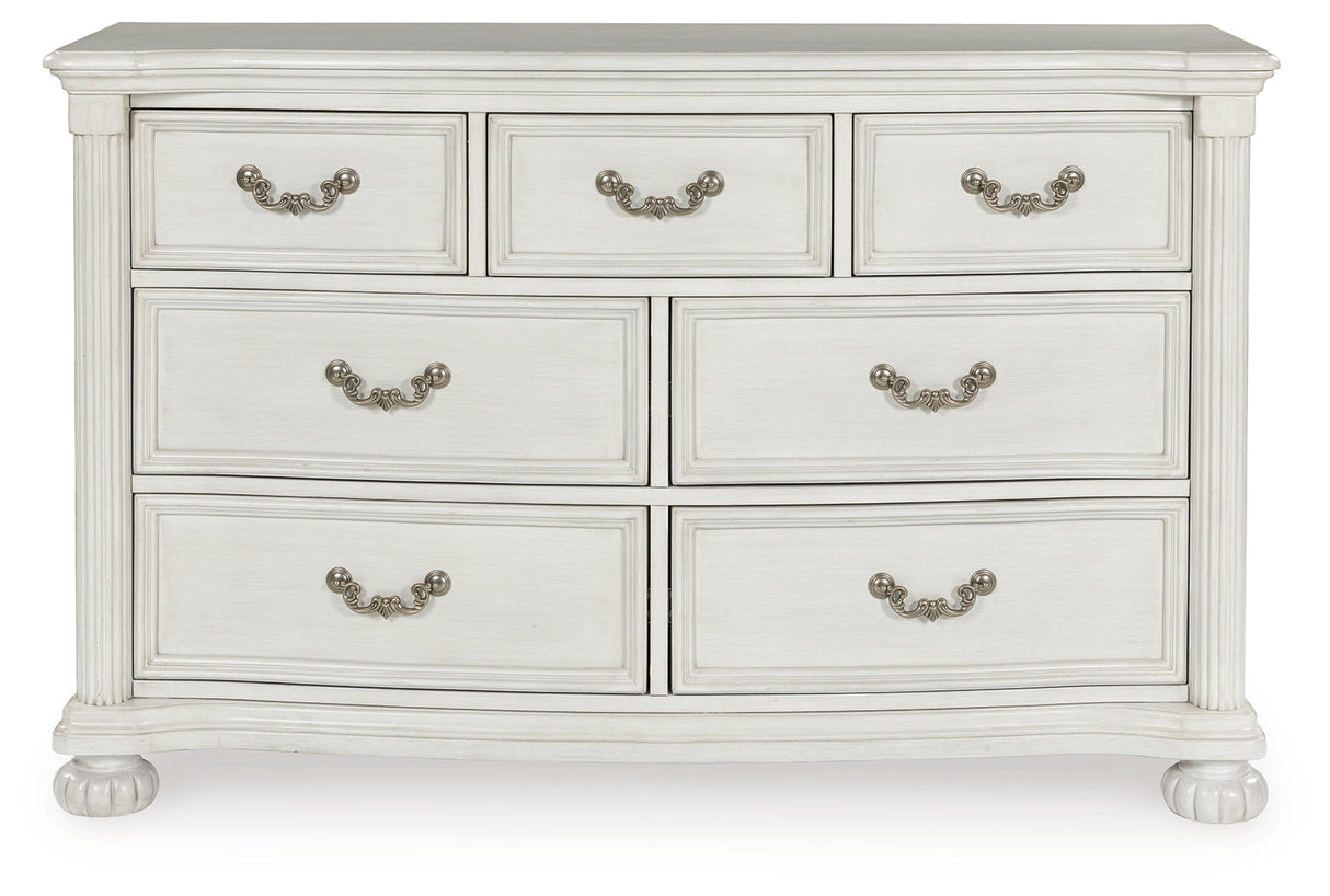 Montelaine Antique White Upholstered Panel Bedroom Set from Ashley - Luna Furniture