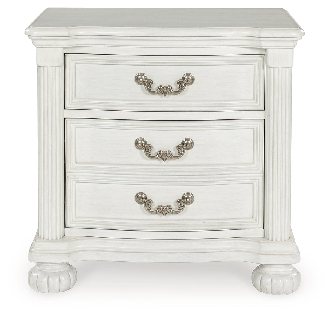 Montelaine Antique White Upholstered Panel Bedroom Set from Ashley - Luna Furniture
