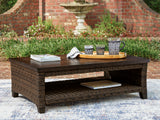 Monterey Point Dark Brown Outdoor Coffee Table from Ashley Furniture - Luna Furniture