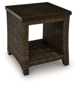 Monterey Point Dark Brown Outdoor End Table from Ashley Furniture - Luna Furniture