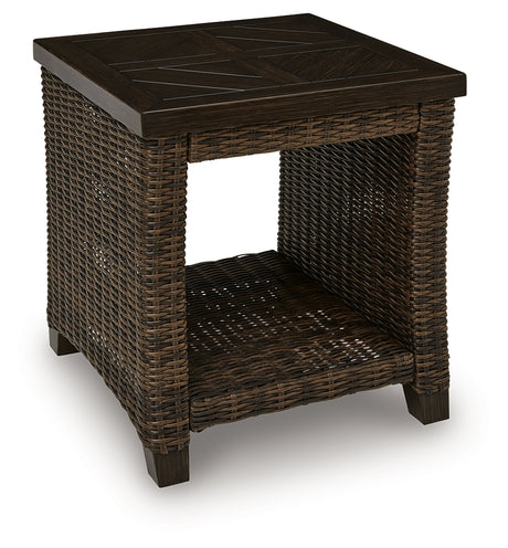 Monterey Point Dark Brown Outdoor End Table from Ashley Furniture - Luna Furniture
