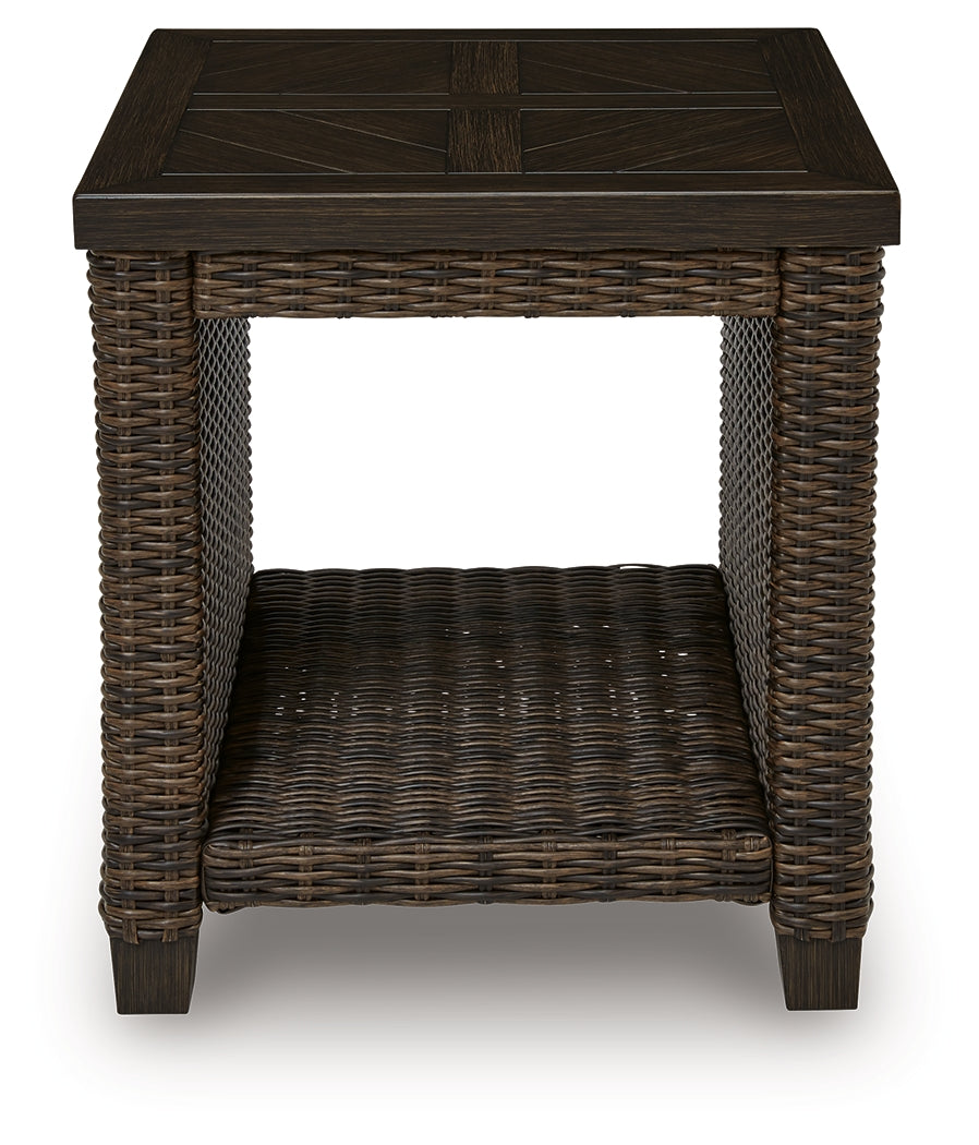 Monterey Point Dark Brown Outdoor End Table from Ashley Furniture - Luna Furniture