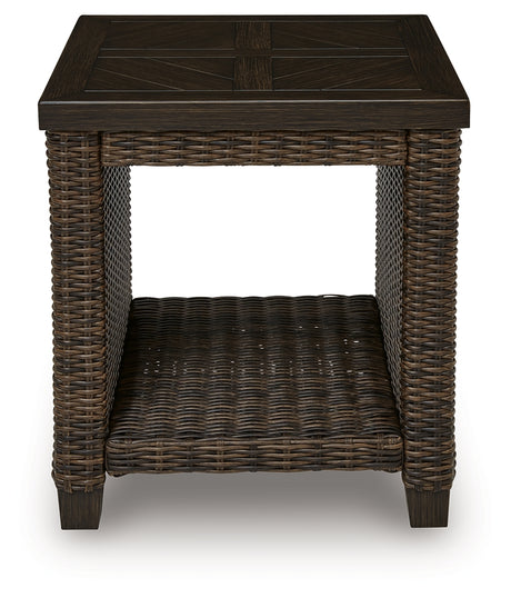 Monterey Point Dark Brown Outdoor End Table from Ashley Furniture - Luna Furniture