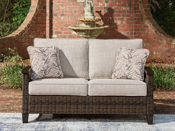 Monterey Point Dark Brown Outdoor Loveseat with Cushion