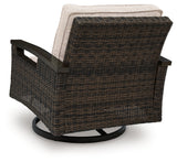 Monterey Point Dark Brown Outdoor Swivel Lounge Chair (Set of 2) from Ashley Furniture - Luna Furniture