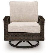 Monterey Point Outdoor Sofa with 2 Lounge Chairs in Dark Brown from Ashley Furniture - Luna Furniture
