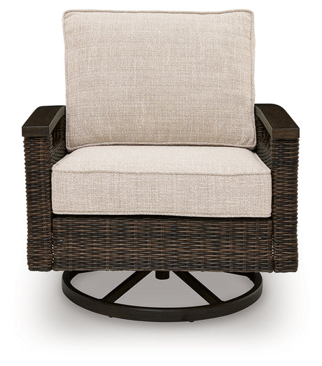 Monterey Point Outdoor Sofa with 2 Lounge Chairs in Dark Brown from Ashley Furniture - Luna Furniture