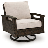Monterey Point Outdoor Sofa with 2 Lounge Chairs in Dark Brown from Ashley Furniture - Luna Furniture