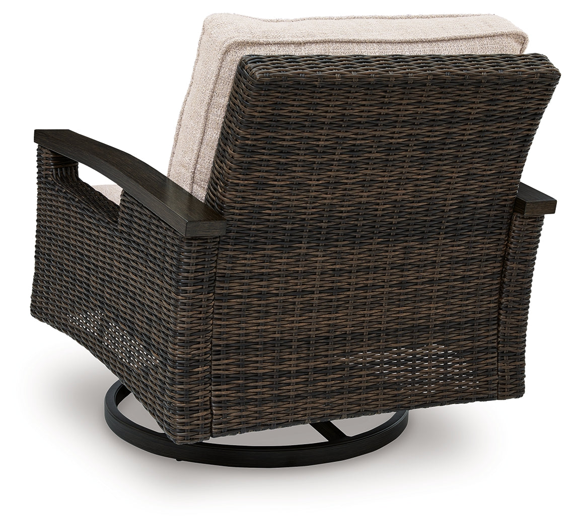 Monterey Point Outdoor Sofa with 2 Lounge Chairs in Dark Brown from Ashley Furniture - Luna Furniture