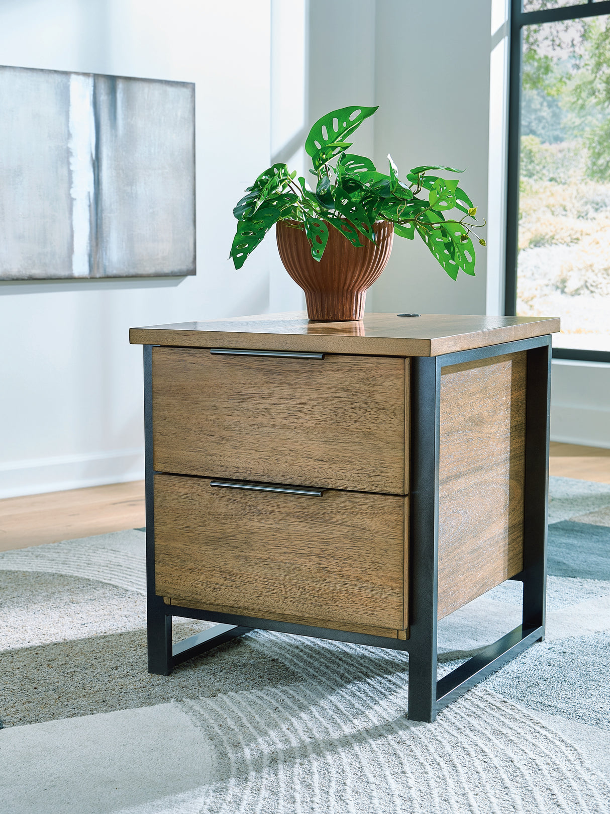 Montia Light Brown End Table from Ashley - Luna Furniture