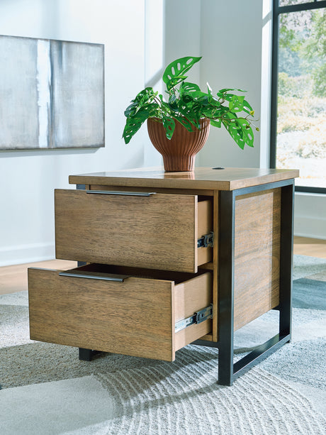 Montia Light Brown End Table from Ashley - Luna Furniture
