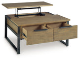 Montia Light Brown Lift-Top Coffee Table from Ashley - Luna Furniture