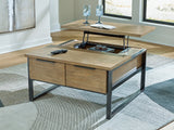 Montia Light Brown Lift-Top Coffee Table from Ashley - Luna Furniture