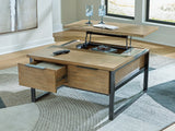 Montia Light Brown Lift-Top Coffee Table from Ashley - Luna Furniture