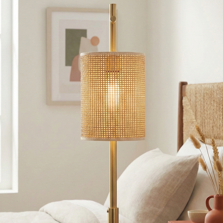 Moonstone Bamboo Lampshade Table Lamp - Dark Brown - Bronze from Ashcroft Furniture - Luna Furniture