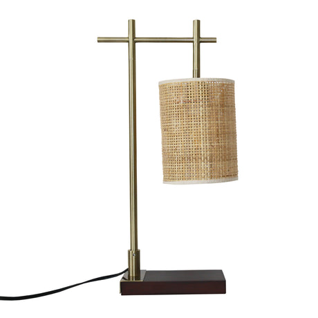 Moonstone Bamboo Lampshade Table Lamp - Dark Brown - Bronze from Ashcroft Furniture - Luna Furniture