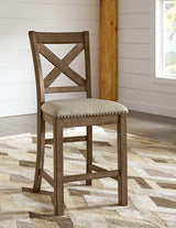 Moriville 2-Piece Bar Stool in Beige from Ashley - Luna Furniture