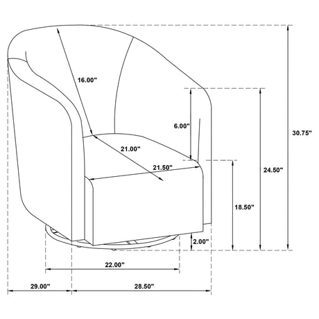 Mossbrook Anthracite Upholstered Swivel Accent Chair from Coaster - Luna Furniture