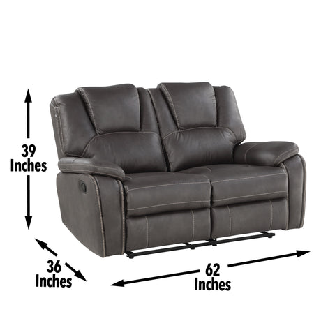 Katrine Charcoal Manual Reclining Loveseat from Steve Silver - Luna Furniture