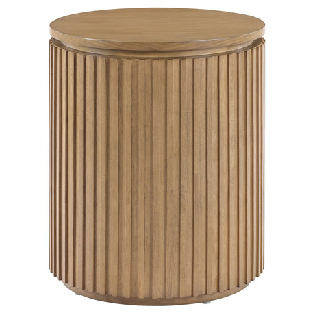 Colvin 18″ Round End Table, Toffee Finish from Steve Silver - Luna Furniture
