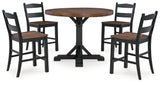 Valebeck Counter Height Dining Table and 4 Barstools with Storage in Multi from Ashley - Luna Furniture