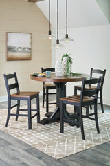 Valebeck Counter Height Dining Table and 4 Barstools with Storage in Multi from Ashley - Luna Furniture
