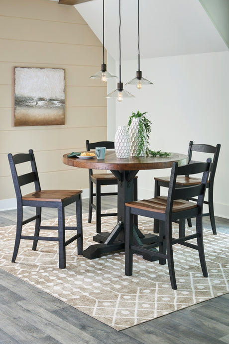 Valebeck Counter Height Dining Table and 4 Barstools with Storage in Multi from Ashley - Luna Furniture