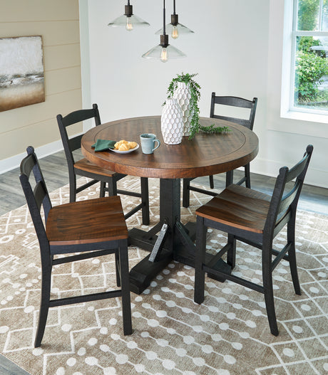 Valebeck Counter Height Dining Table and 4 Barstools with Storage in Multi from Ashley - Luna Furniture