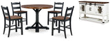 Valebeck Counter Height Dining Table and 4 Barstools with Storage in Multi from Ashley - Luna Furniture