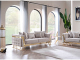 Munich 3-pieces (Sofa & Loveseat & Chair) Livingroom Set in Cream from Furnia - Luna Furniture