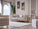 Munich 3-pieces (Sofa & Loveseat & Chair) Livingroom Set in Cream from Furnia - Luna Furniture