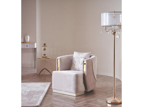Munich 3-pieces (Sofa & Loveseat & Chair) Livingroom Set in Cream from Furnia - Luna Furniture