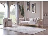 Munich 3-pieces (Sofa & Loveseat & Chair) Livingroom Set in Cream from Furnia - Luna Furniture