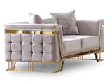 Munich 3-pieces (Sofa & Loveseat & Chair) Livingroom Set in Cream from Furnia - Luna Furniture