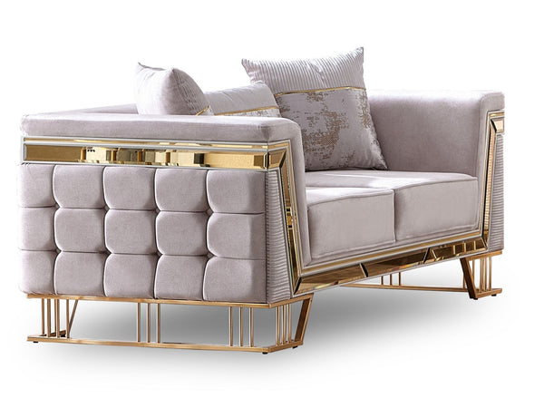 Munich Stationary Loveseat in Cream