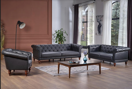 Muse Muse Grey PU 3-Seat Sleeper Sofa from Bellona - Luna Furniture