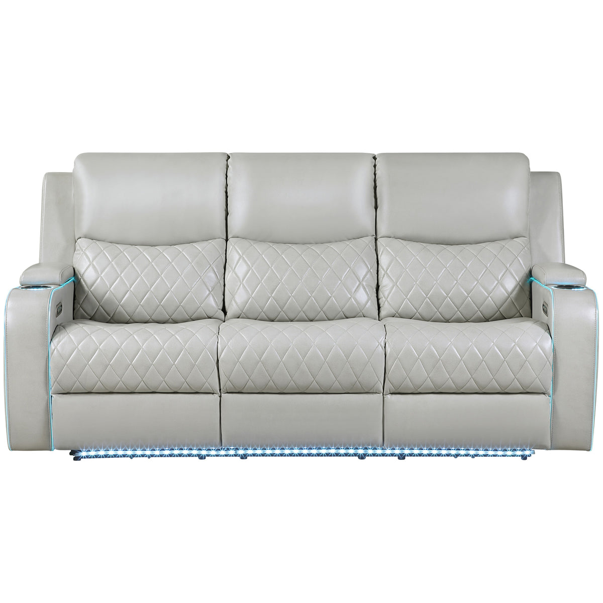 Luna Home Cinema Power Reclining Sofa, Ice Vegan Leather from Steve Silver - Luna Furniture