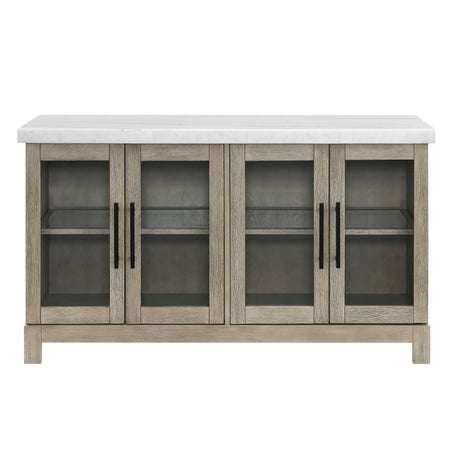 Carena White Marble Top Sideboard with Touch Lighting from Steve Silver - Luna Furniture