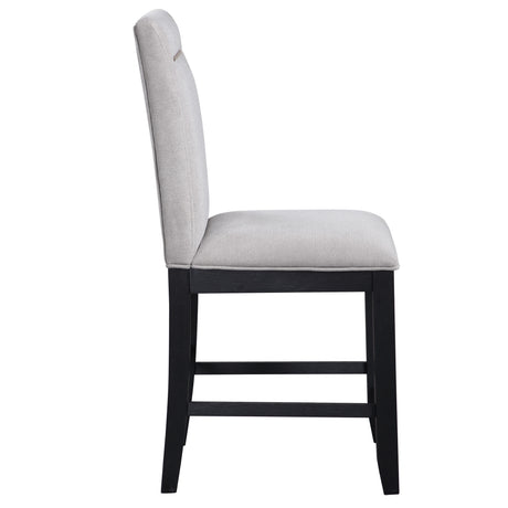 Yves Charcoal/Gray Upholstered 24″ Counter Stool, Set of 2 from Steve Silver - Luna Furniture