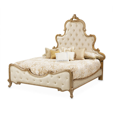 Platine De Royale Antique Platinum Cal King Panel Bed from Michael Amini - Luna Furniture