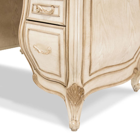 Platine De Royale Champagne Vanity With Mirror & Glass Top from Michael Amini - Luna Furniture