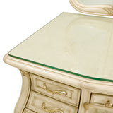 Platine De Royale Champagne Vanity With Mirror Glass Top & Bench from Michael Amini - Luna Furniture