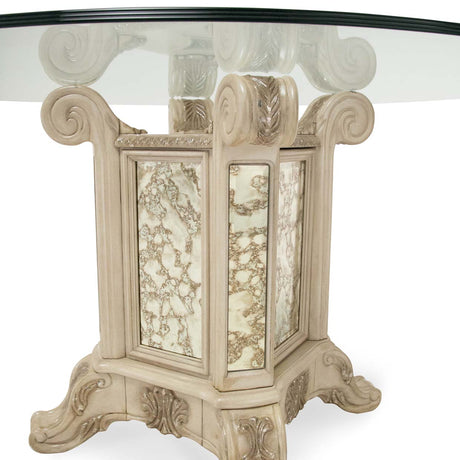 Platine De Royale Champagne Round Dining Table from Michael Amini - Luna Furniture