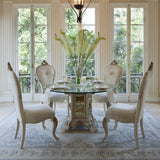 Platine De Royale Champagne Round Dining Table from Michael Amini - Luna Furniture